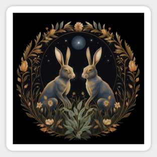 Magical bunnies couple Sticker